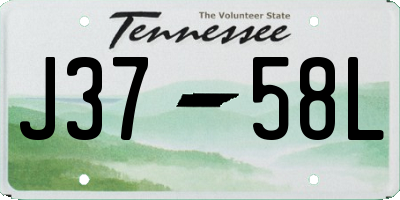 TN license plate J3758L