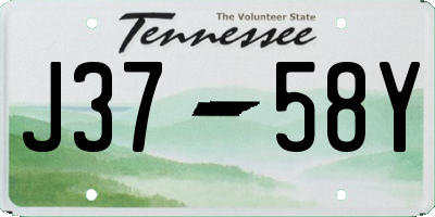 TN license plate J3758Y
