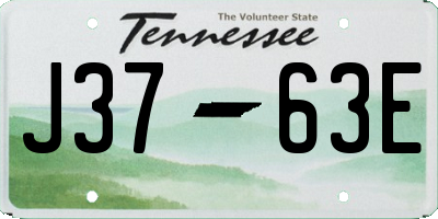 TN license plate J3763E