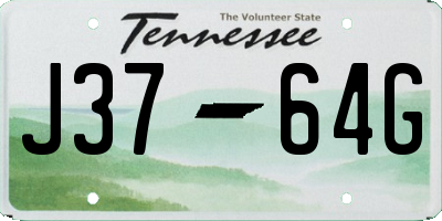 TN license plate J3764G
