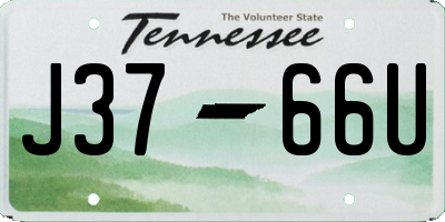 TN license plate J3766U