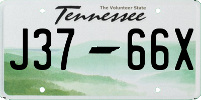 TN license plate J3766X