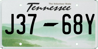TN license plate J3768Y