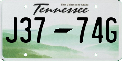 TN license plate J3774G