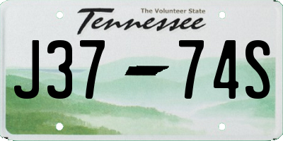 TN license plate J3774S
