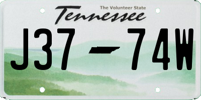 TN license plate J3774W