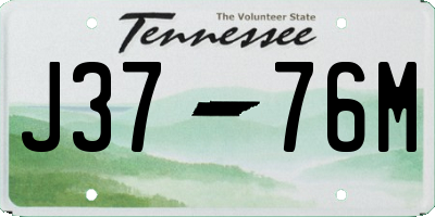 TN license plate J3776M