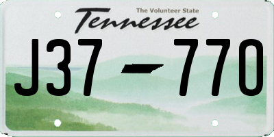 TN license plate J3777O