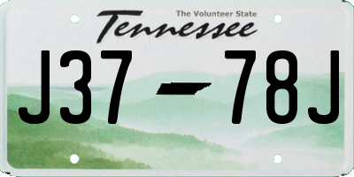 TN license plate J3778J