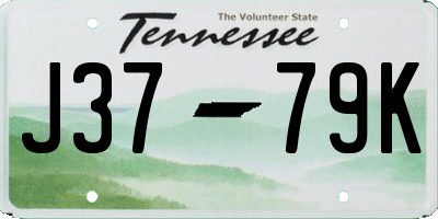 TN license plate J3779K