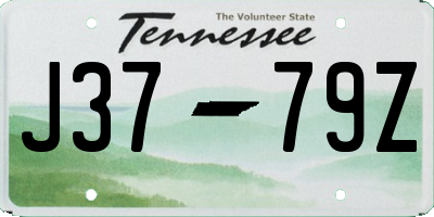TN license plate J3779Z