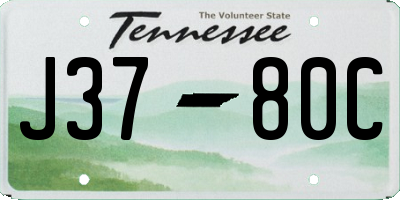TN license plate J3780C