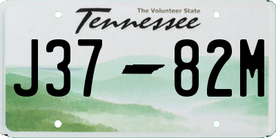 TN license plate J3782M