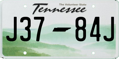 TN license plate J3784J