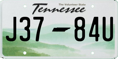 TN license plate J3784U