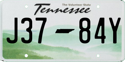 TN license plate J3784Y