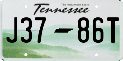TN license plate J3786T