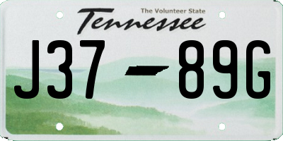 TN license plate J3789G