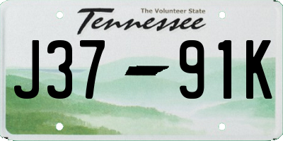 TN license plate J3791K