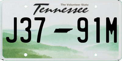 TN license plate J3791M