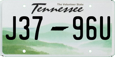 TN license plate J3796U