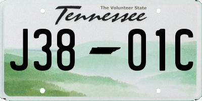TN license plate J3801C