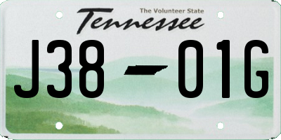 TN license plate J3801G