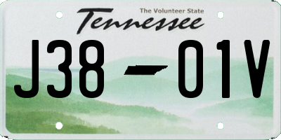 TN license plate J3801V