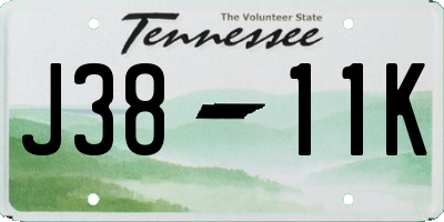 TN license plate J3811K