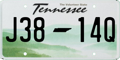 TN license plate J3814Q