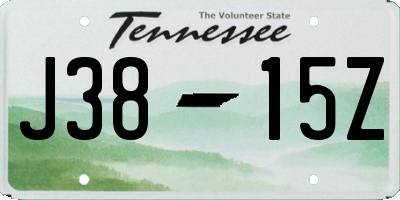 TN license plate J3815Z