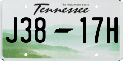 TN license plate J3817H