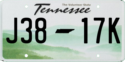 TN license plate J3817K