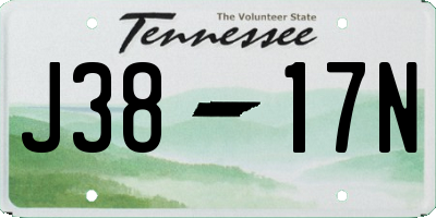 TN license plate J3817N