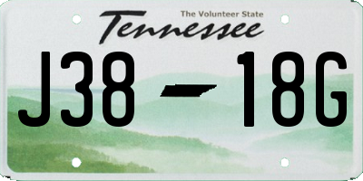 TN license plate J3818G