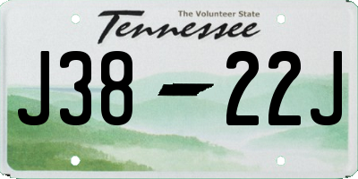 TN license plate J3822J