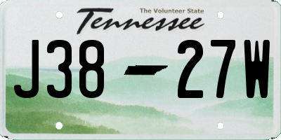 TN license plate J3827W