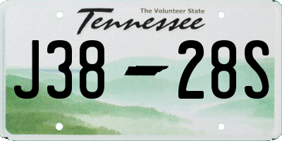TN license plate J3828S