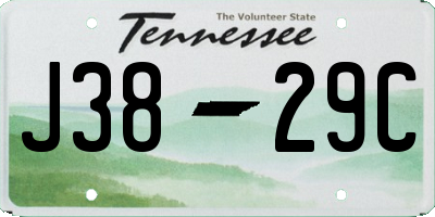 TN license plate J3829C