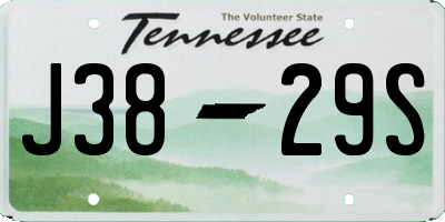 TN license plate J3829S