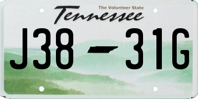 TN license plate J3831G