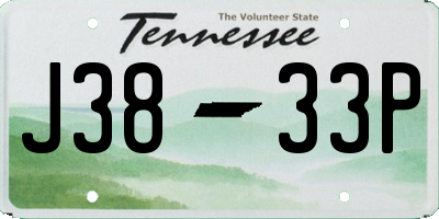 TN license plate J3833P