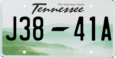 TN license plate J3841A