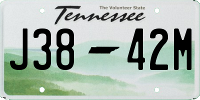 TN license plate J3842M