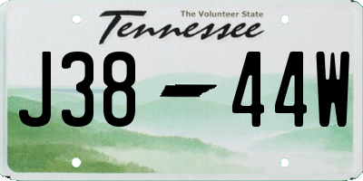 TN license plate J3844W