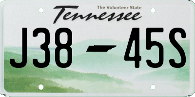 TN license plate J3845S