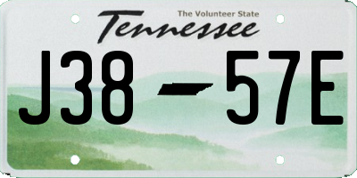 TN license plate J3857E