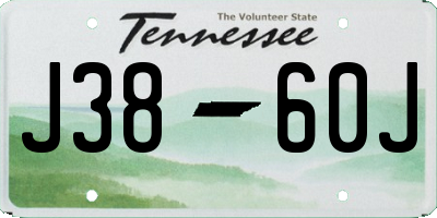 TN license plate J3860J