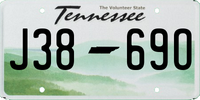 TN license plate J3869O