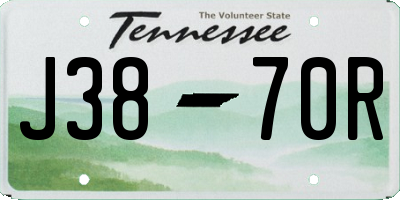 TN license plate J3870R